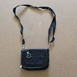 Mini Crossbody Bag, Black & Fuchsia (B1)